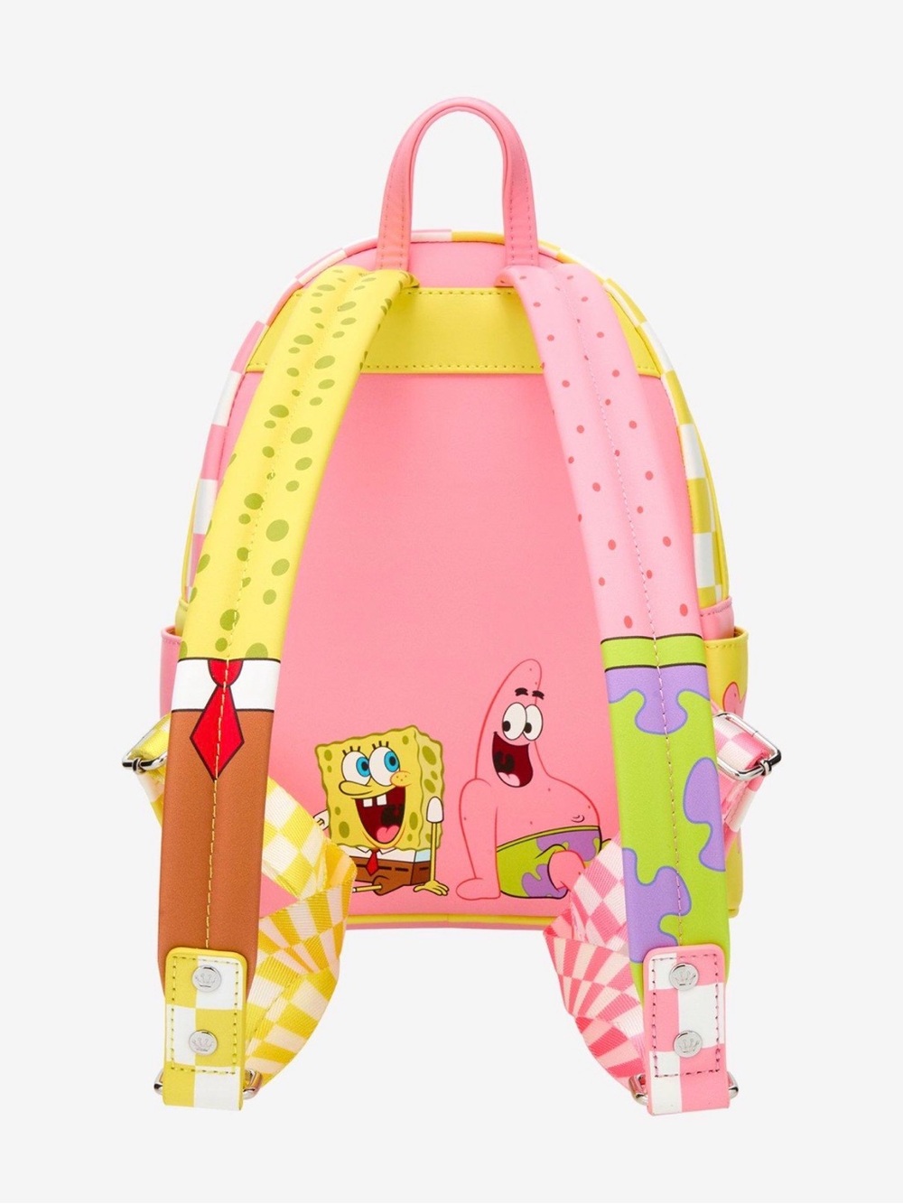 New Loungefly SpongeBob SquarePants Heart Split Checkered Mini Backpack - Picture 3 of 4